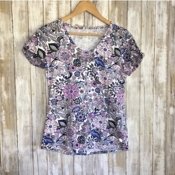 Talbots Purple Paisley Tee - Picture 1 of 4